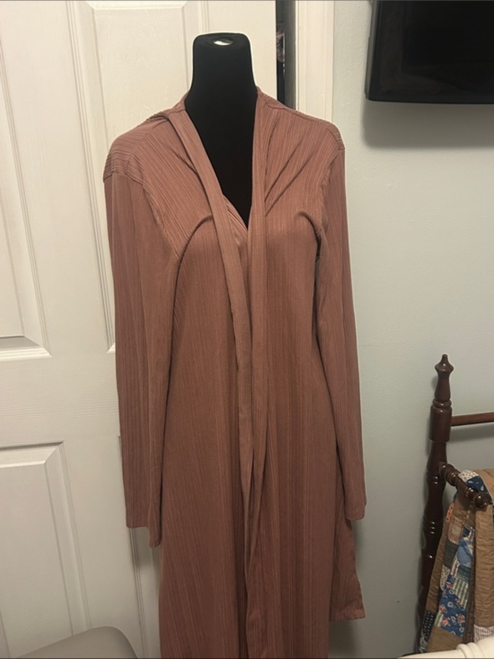 Maurices xxl Pleated Open-Front Duster Cardigan - Dusty Rose